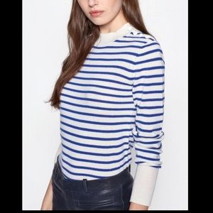 Equipment Clodee Striped Button Shoulder Cashmere Sweater
